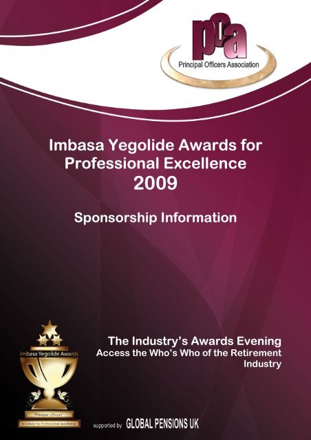 Imbasa Yegolide Awards for Professional Excellence - Principal ...
