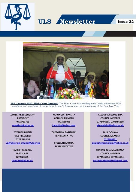 ULS Newsletter Issue 22 - Uganda Law Society