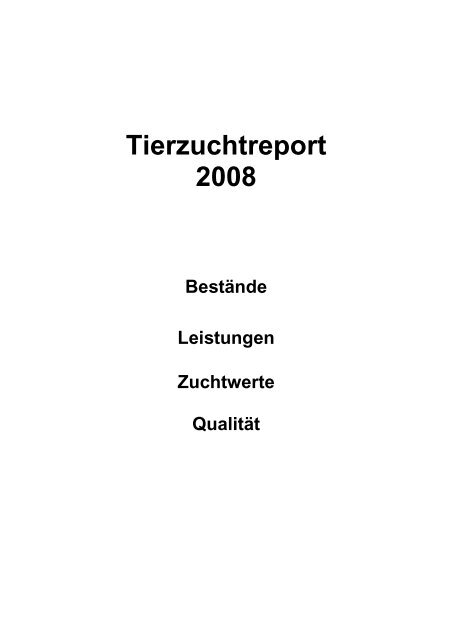 Tierzuchtreport 2008 - LELF - Brandenburg.de