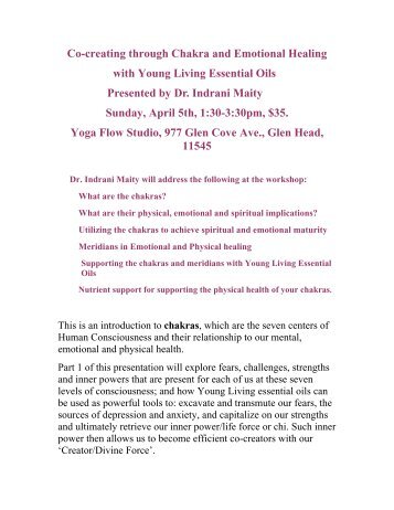 Co-creating through Chakra and Emotional ... - Yoga Flow Studio