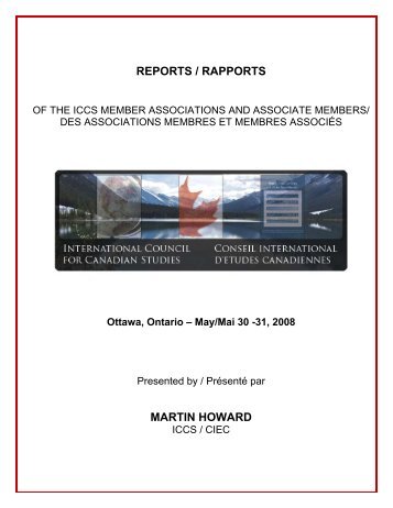 reports / rapports martin howard - Conseil international d'Ã©tudes ...