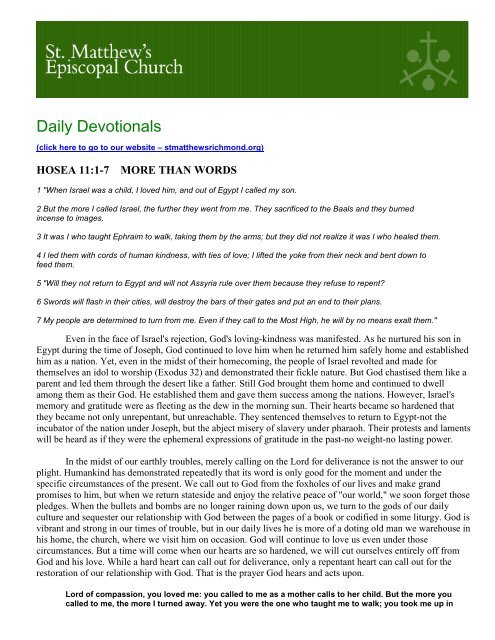 Hosea 11 1-7 More Than Words