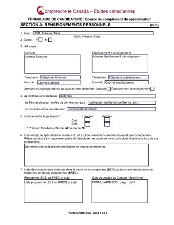 Formulaire de candidature - Conseil international d'Ã©tudes ...