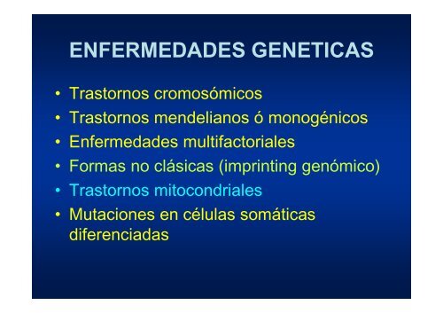 ENFERMEDADES GENETICAS - JosÃ© Mordoh