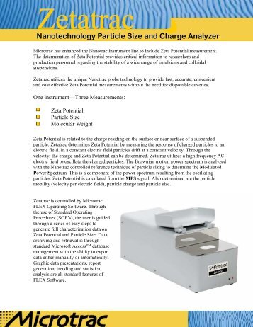 Nanotechnology Particle Size and Charge Analyzer