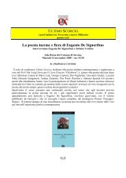 La poesia inerme e fiera di Eugenio De Signoribus