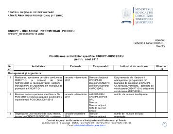 CNDIPT - ORGANISM INTERMEDIAR POSDRU ... - cndipt oiposdru