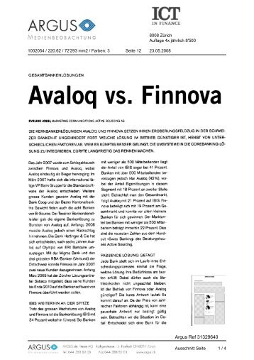 Avaloq vs. Finnova