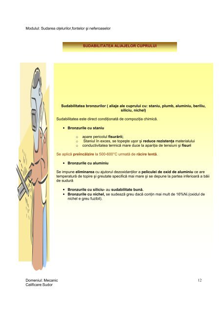 MECANICXI SUDAREA OTELURILOR, FONTELOR SI ... - cndipt