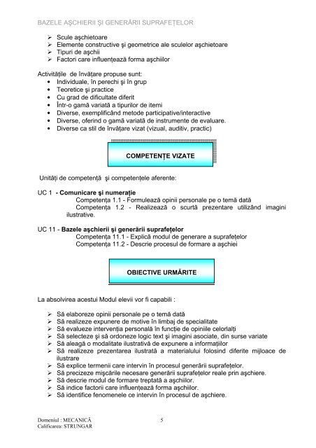 MECANICAXI BAZELE ASCHIERII SI GENERARII ... - cndipt