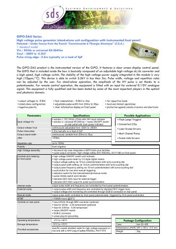 datasheet. - Alrad Instruments Ltd.