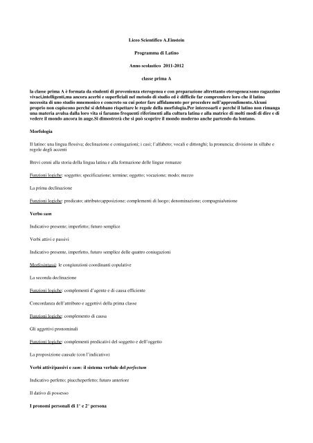 Programma latino 1A.pdf - Liceo scientifico Albert Einstein
