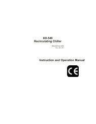 Instruction and Operation Manual HX-540 Recirculating ... - Chiller City