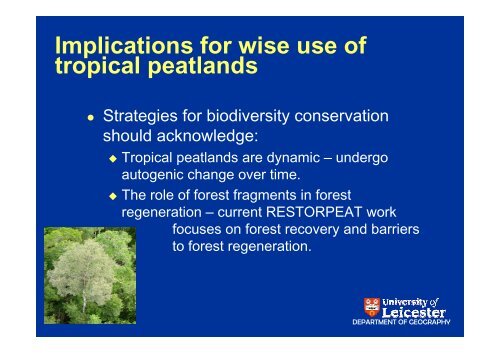 Biodiversity of Tropical Peatlands: Barriers ... - SPLU.nl