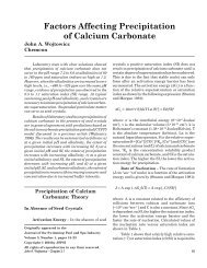 Factors Affecting Precipitation of Calcium Carbonate - The Journal of ...