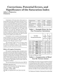 Corrections, Potential Errors, and Significance of the Saturation Index