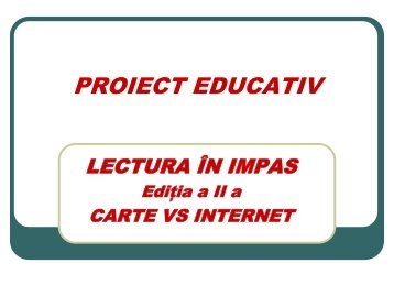 PROIECT EDUCATIV