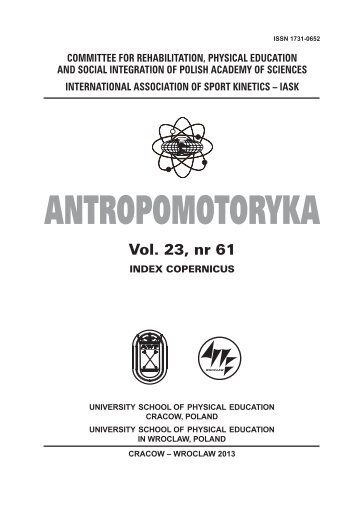 Antropomotoryka nr 61 (text).indb - wydawnictwa AWF w Krakowie