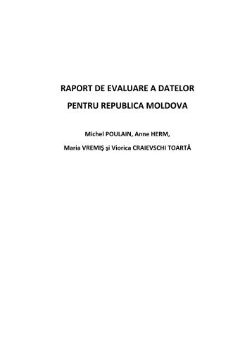 RAPORT DE EVALUARE A DATELOR PENTRU ... - IOM Moldova