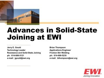Advances in Solid-State Joining at EWI