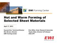 Hot and Warm Forming of Selected Sheet Materials - EWI