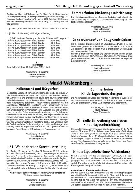 Ausgabe 08/2012 - Weidenberg