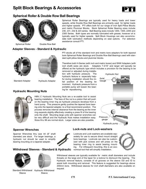 PTI Bearing Catalog - Norfolkbearings.com