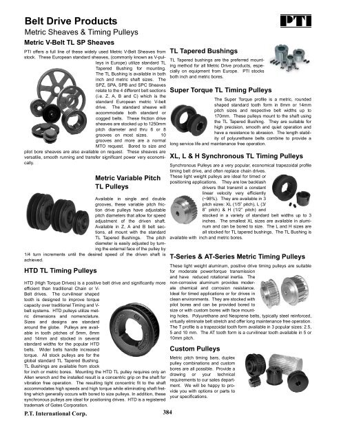 PTI Bearing Catalog - Norfolkbearings.com