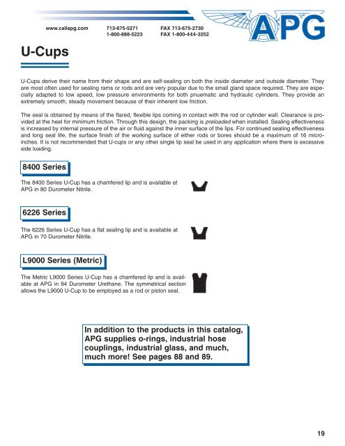 APG Hydraulic Seals Catalog