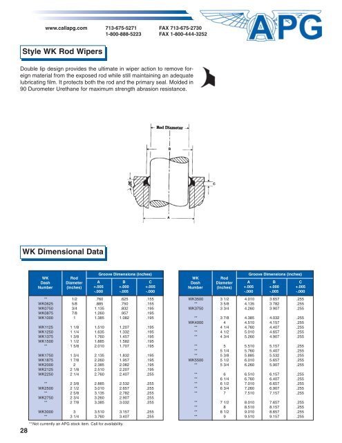 APG Hydraulic Seals Catalog