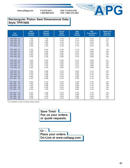 APG Hydraulic Seals Catalog