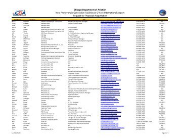 RFP Registrants - Chicago Airports