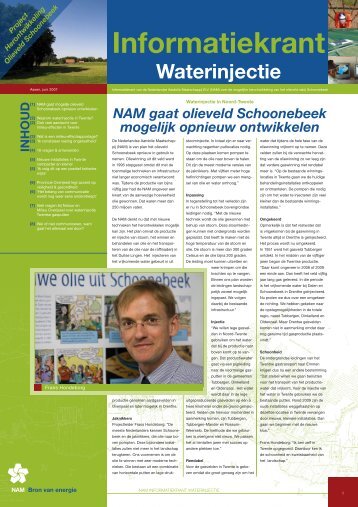 Informatiekrant Waterinjectie - NAM