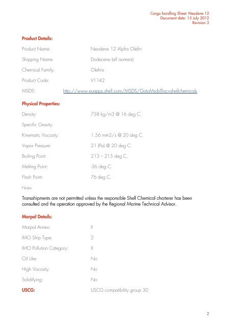 Marine Cargo Handling Sheet NEODENE 12