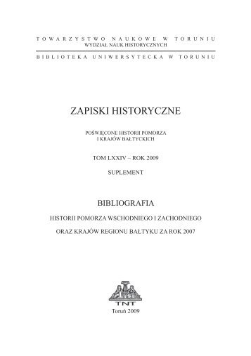 ZAPISKI HISTORYCZNE - katalog Biblioteki Uniwersyteckiej UMK ...