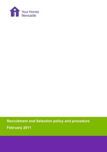 Recruitment policy (pdf) - Your Homes Newcastle