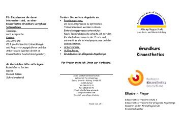 Grundkurs Kinaesthetics - Aenne und Konrad-Geisel-Schule