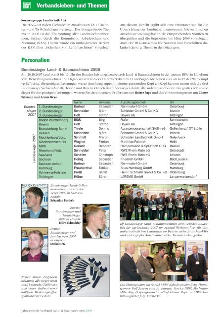 Baumaschinen 2008 - Landtechnische Verbände Handel und ...