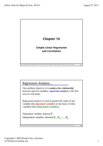 Chapter 16 Regression Analysisâ¦