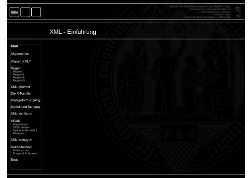 XML - Institut fÃ¼r Dokumentologie und Editorik - UniversitÃ¤t zu KÃ¶ln