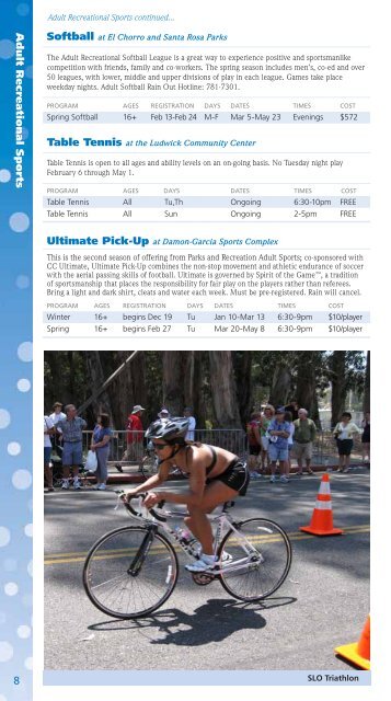 City of San Luis Obispo Parks and Recreation ACTIVITY GUIDE ...