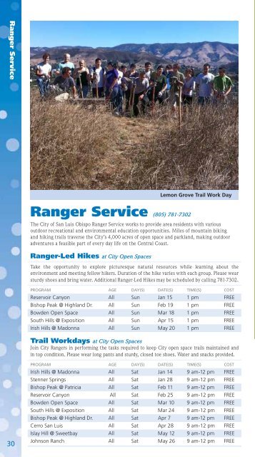 City of San Luis Obispo Parks and Recreation ACTIVITY GUIDE ...