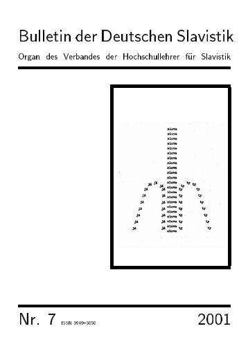 Bulletin der Deutschen Slavistik 2001 - Kodeks