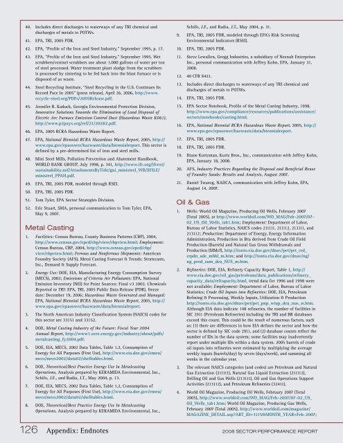 2008 Sector Performance Report - US Environmental Protection ...