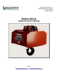 Bottom Block Safety Manual - Bushman Equipment, Inc.