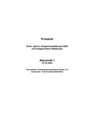 Protokoll (PDF) - Kreisschwimmverband Goslar eV