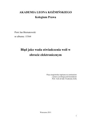 mgr_p_biernatowski.pdf (590 Kb) - VaGla.pl Prawo i Internet