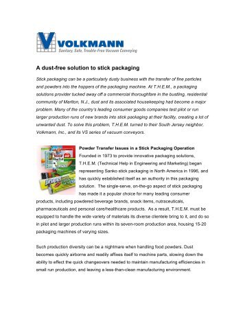 A dust-free solution to stick packaging - Volkmann