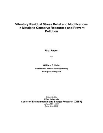 Vibratory Residual Stress Relief and Modifications ... - Vibfem.com.au