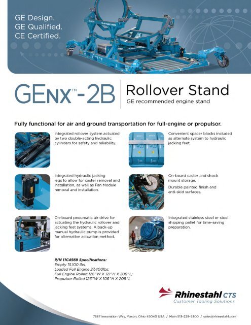 Genx 2b Ge Recommended Roll Over Engine Stand Pdf
